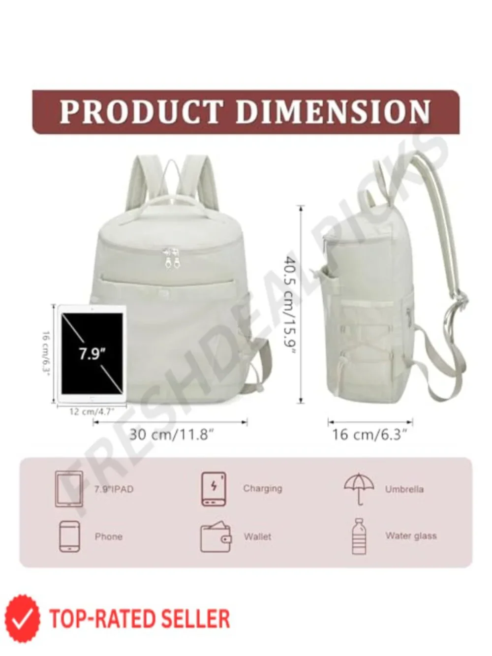 Waterproof Nylon Women's Fashion Backpack with Adjustable Straps